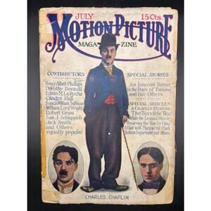 RARE 1915 Charlie Chaplin Magazine FIRST COVER Motion Picture Charles Chaplin
